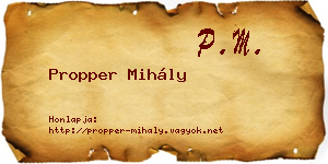 Propper Mihály névjegykártya