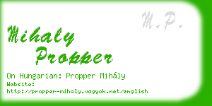 mihaly propper business card